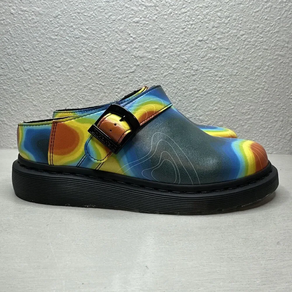 Dr Martens Isham Genix Nappa Reclaimed Thermal Map Leather Slingback Mule M6/W7